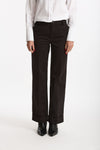Pantalone vita alta in cotone nero women ( p - s ) - 1