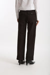 Pantalone vita alta in cotone nero women ( p - s ) - 2