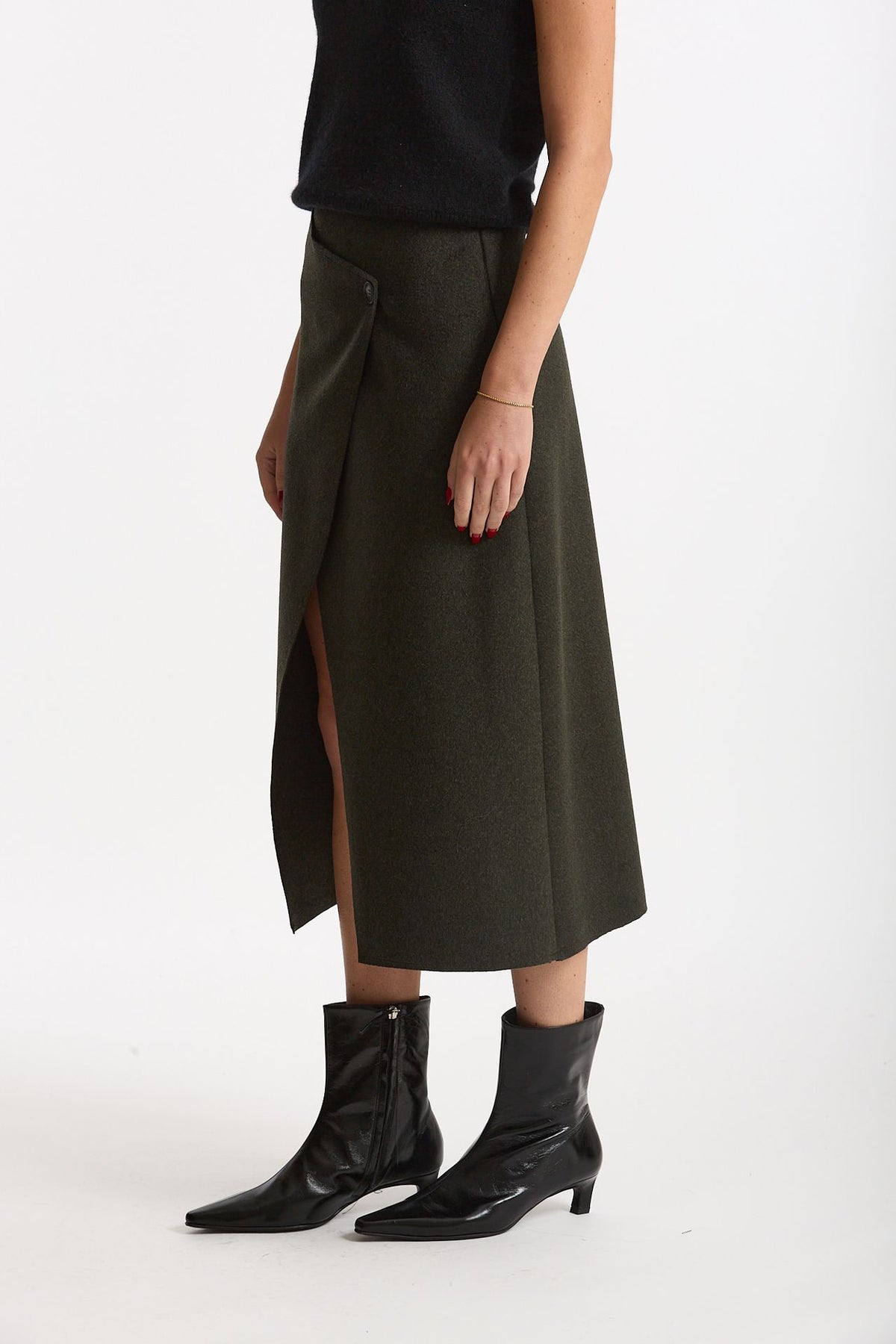 Gonna midi vita alta verde militare women ( p - s ) - 2