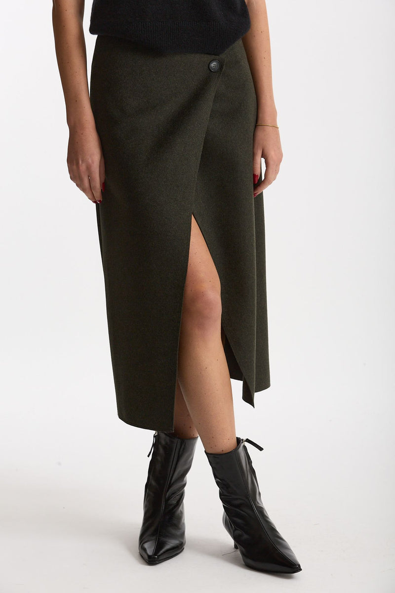 Gonna midi vita alta verde militare women ( p - s ) - 4