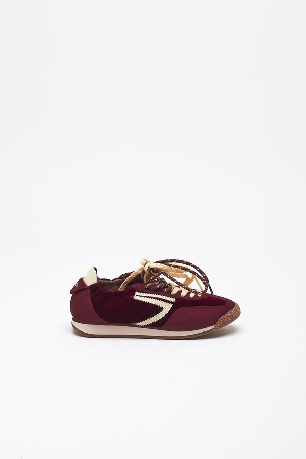 Sneakers 6.02 PANTHER ﻿in velluto e microsuede bordeaux women Puraai
