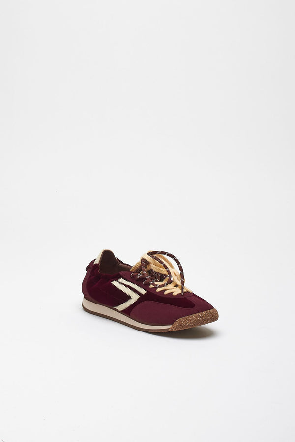 Sneakers 6.02 PANTHER ﻿in velluto e microsuede bordeaux women Puraai