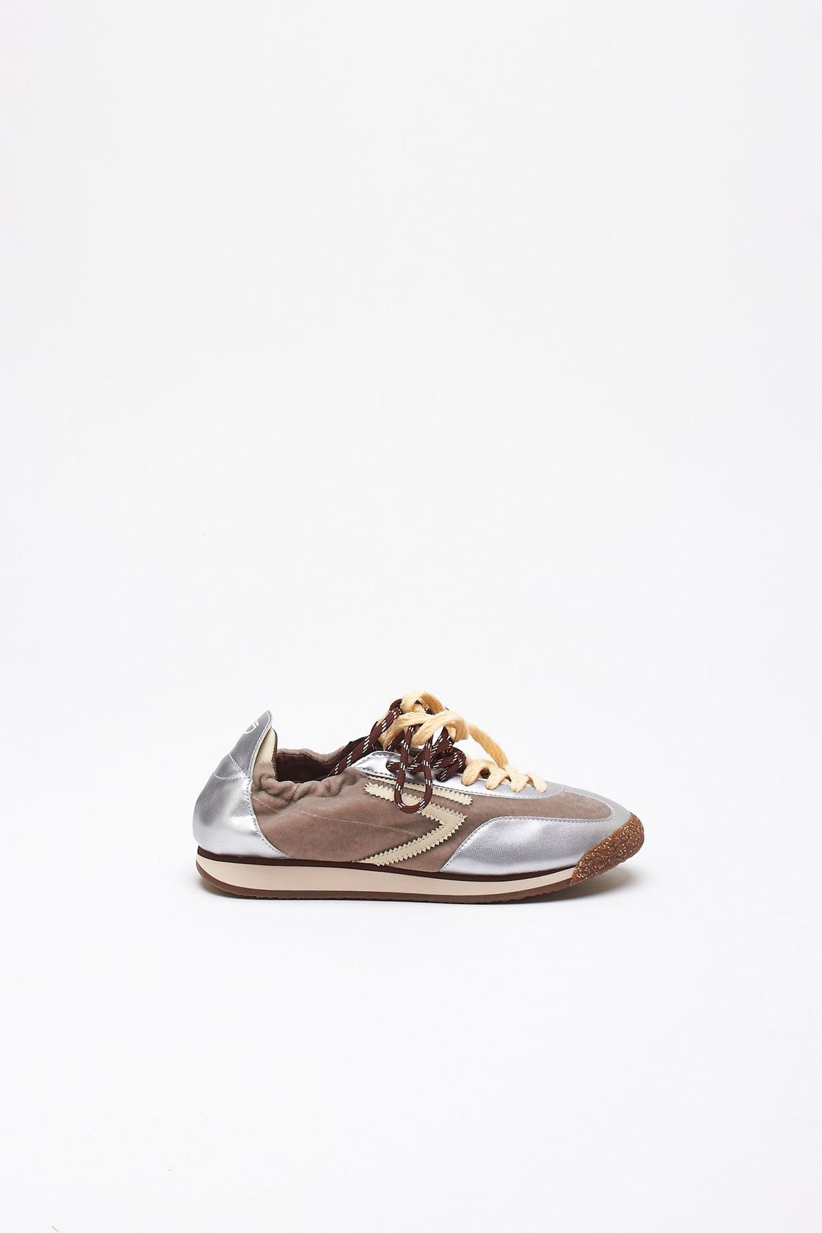 Sneakers 6.02 PANTHER ﻿in velluto e microsuede beige argento women Puraai - 1