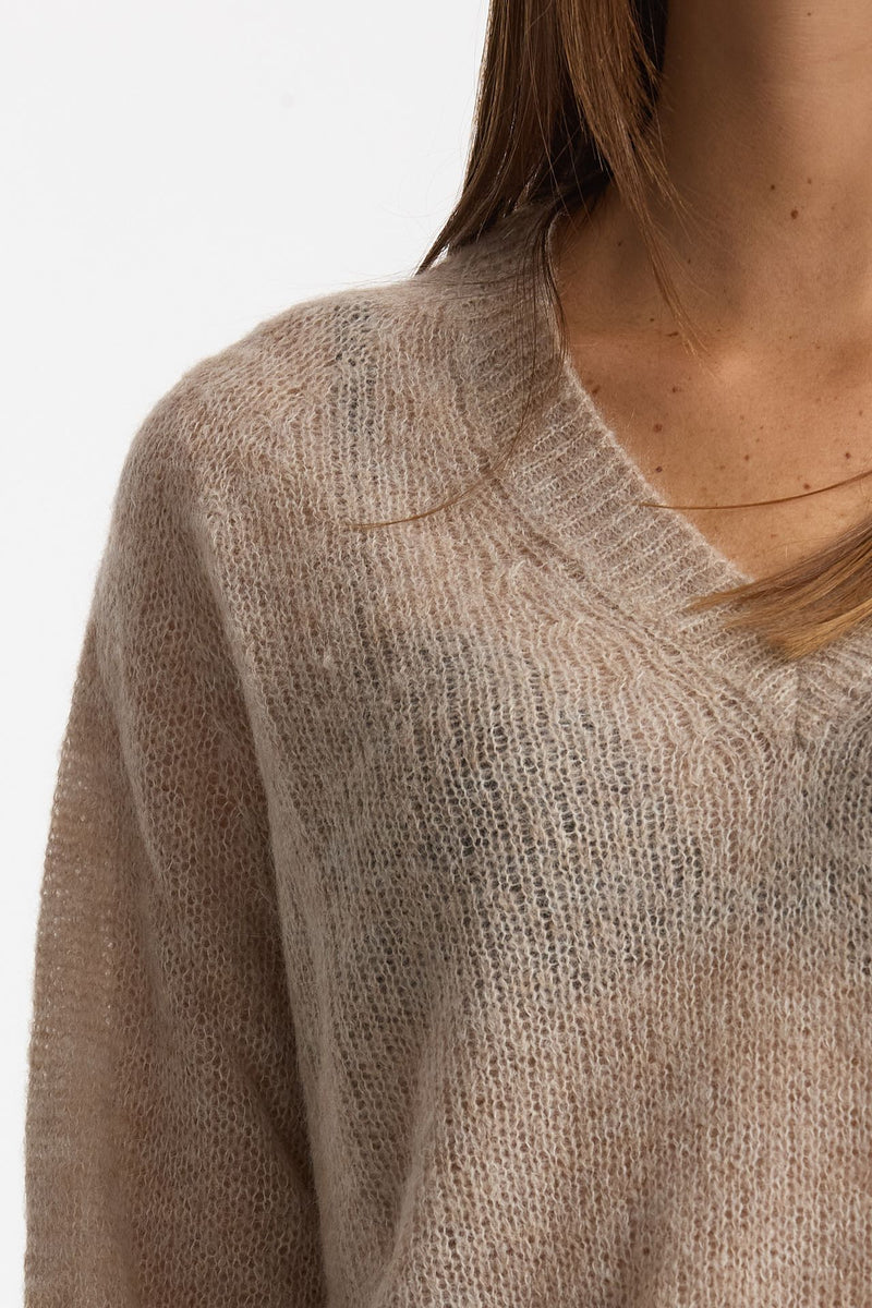 Maglia morbida in alpaca beige women Scaglione - 4