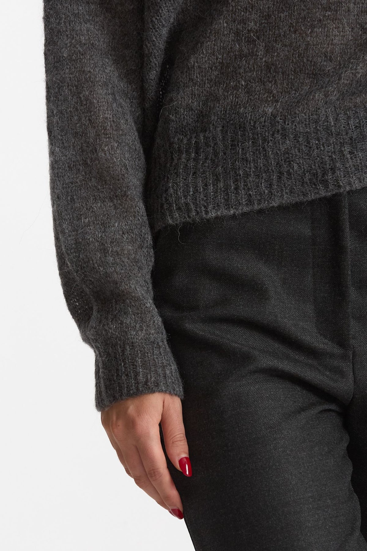 Maglia morbida in alpaca antracite women Scaglione - 5