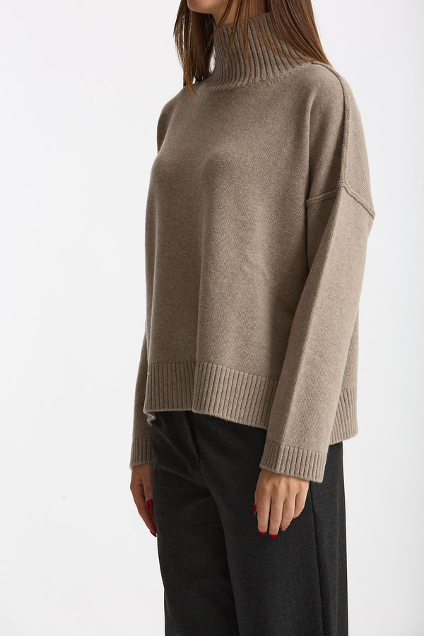 Maglia over dolcevita beige women Scaglione