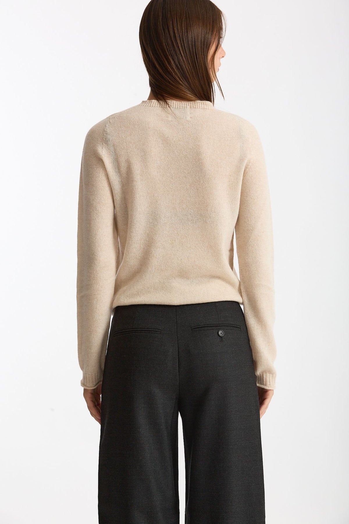 Maglia slim in cashmere beige women Scaglione - 3