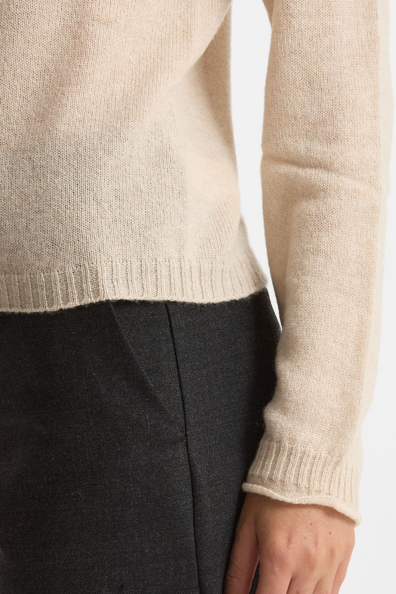 Maglia slim in cashmere beige women Scaglione - 5