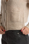 Cardigan scollo a v slim beige women Scaglione - 4