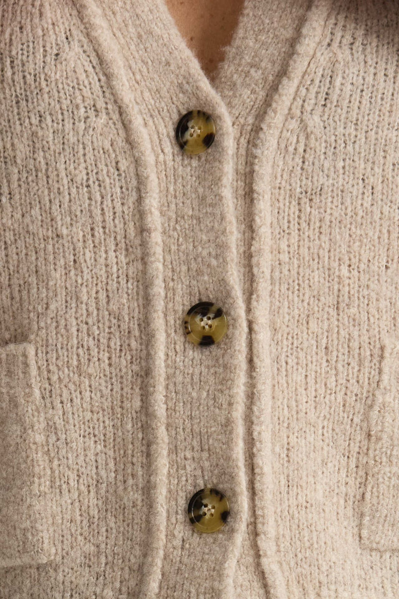 Cardigan scollo a v slim beige women Scaglione - 5