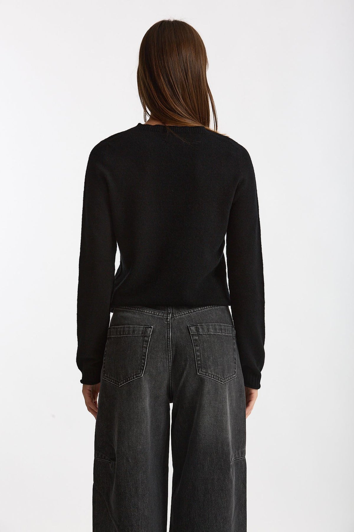 Maglia slim in cashmere nero women Scaglione - 3
