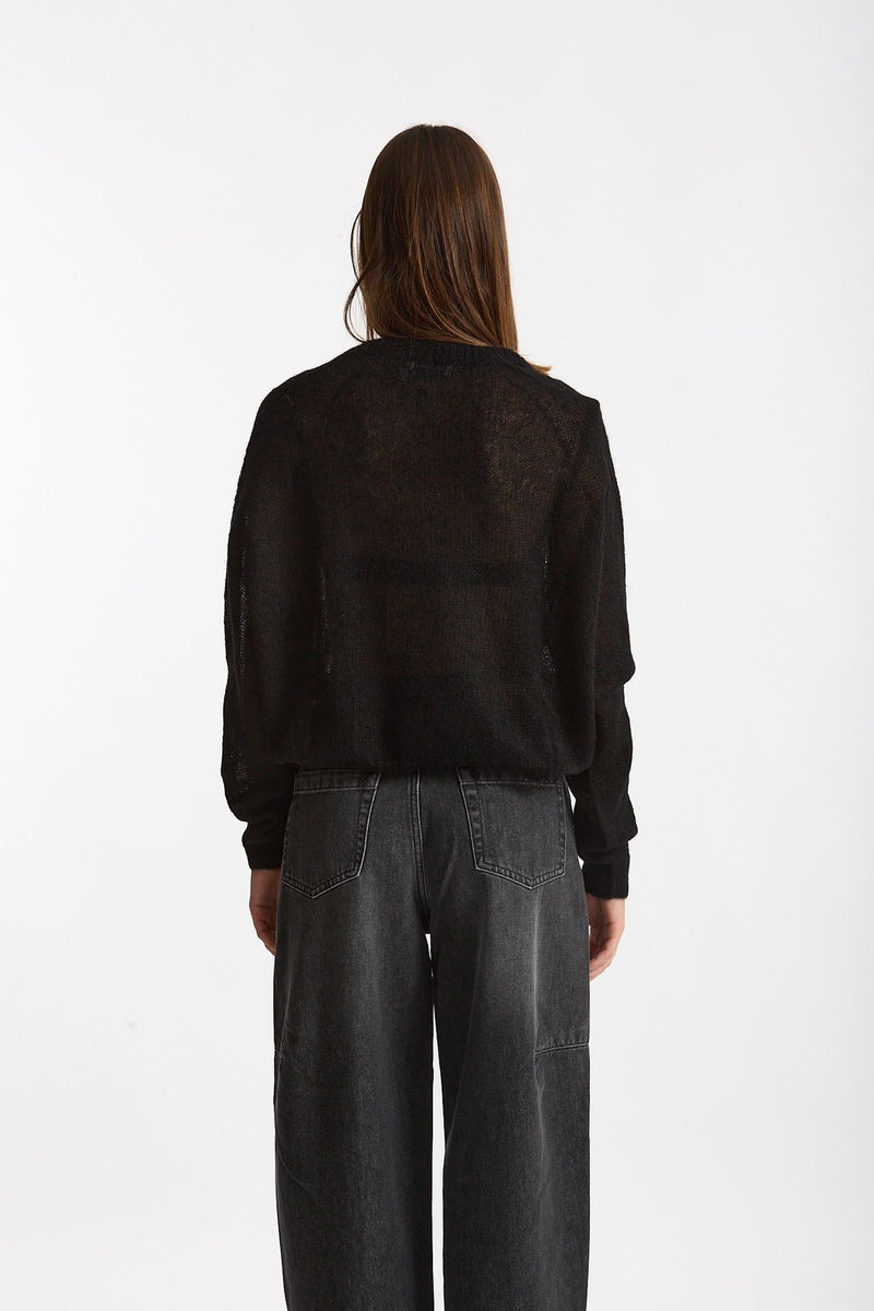 Maglia morbida in alpaca nero women Scaglione - 3