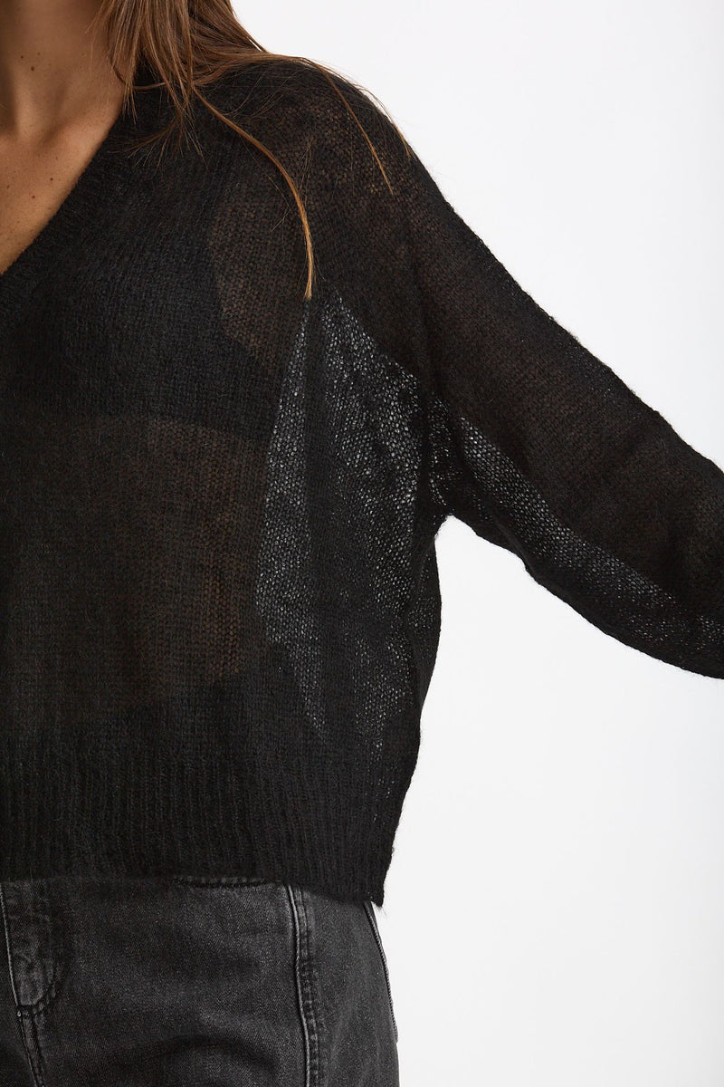 Maglia morbida in alpaca nero women Scaglione - 5