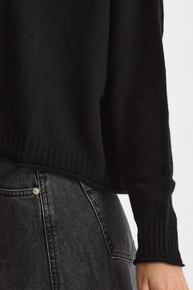 Maglia girocollo in cashmere nero women Scaglione - 6