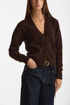 Cardigan Scollo a v slim  marrone women Scaglione - 4