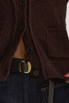 Cardigan Scollo a v slim  marrone women Scaglione - 5