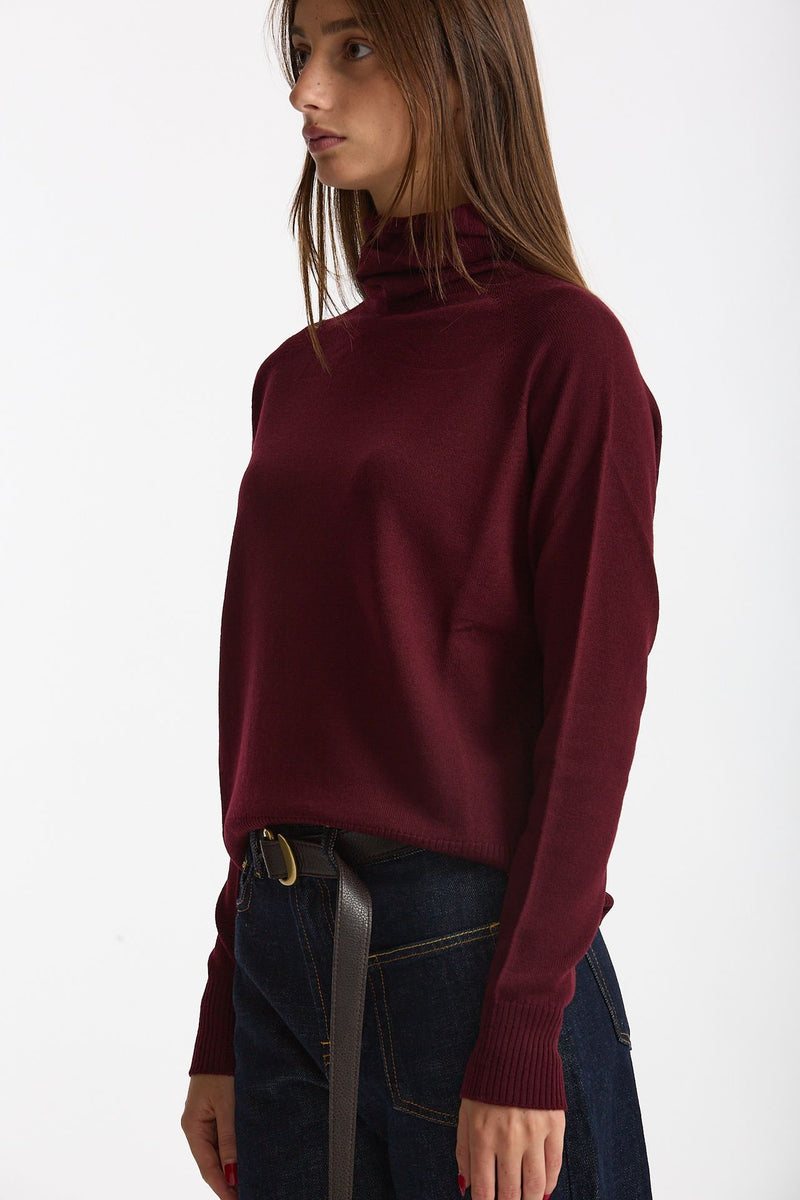 Dolcevita in lana rasata burgundy women Scaglione - 2