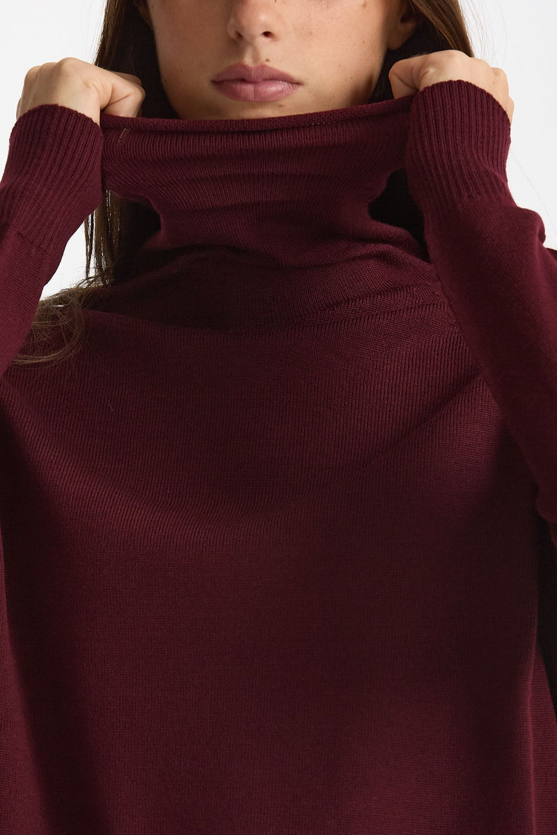 Dolcevita in lana rasata burgundy women Scaglione - 5