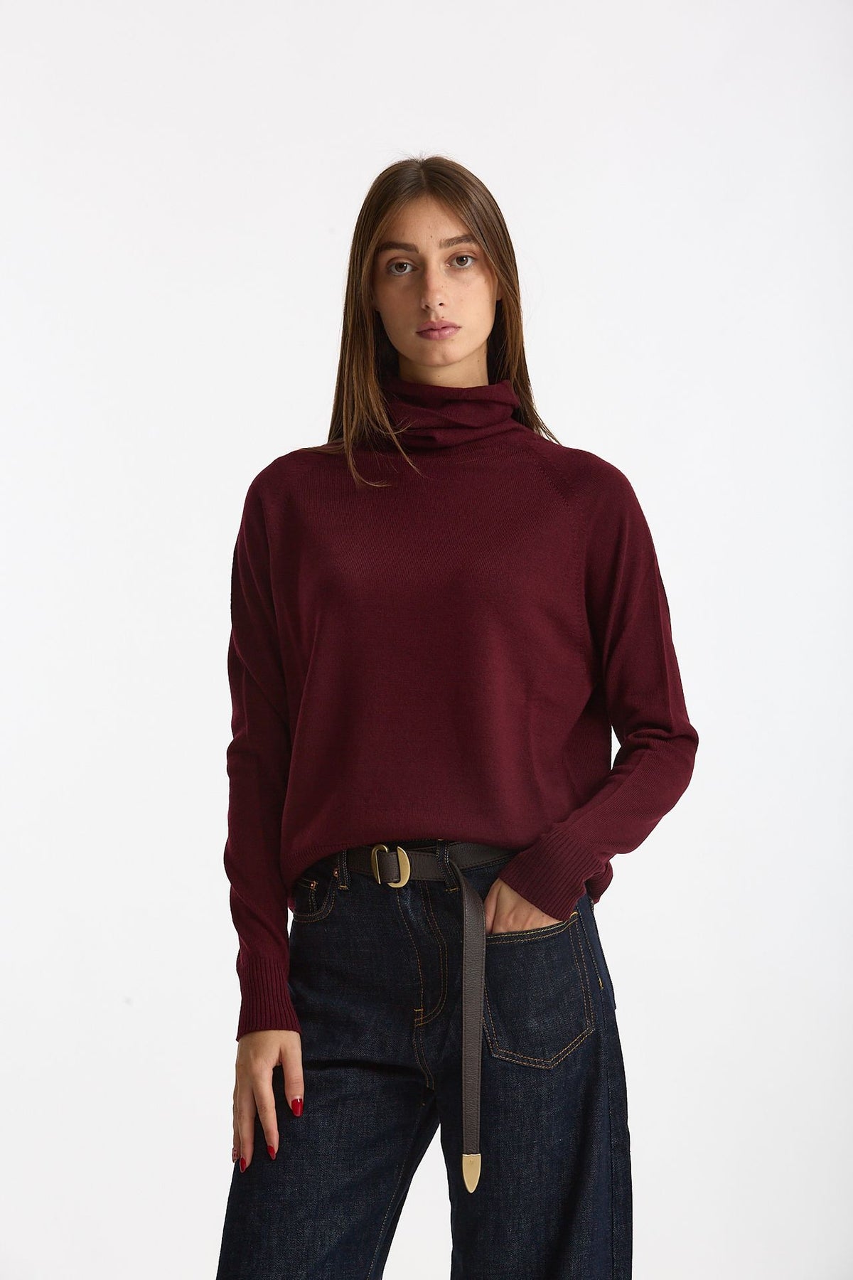 Dolcevita in lana rasata burgundy women Scaglione - 1