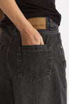 Jeans barrel in denim nero slavato women Ermanno firenze - 5