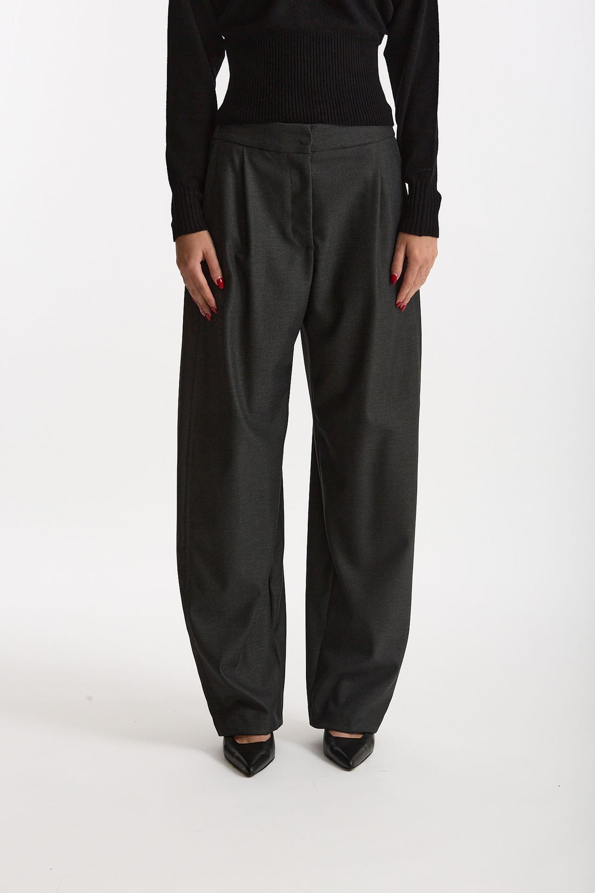Pantalone morbido antracite women Ermanno firenze - 2