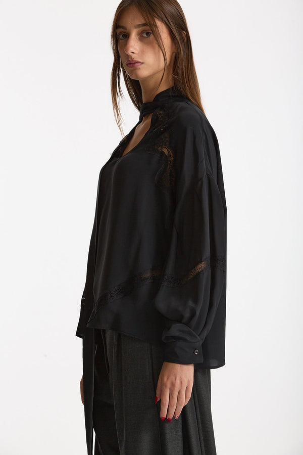 Camicia fluida nero women Ermanno firenze