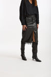 Gonna midi in eco-pelle nero women Ermanno firenze - 2