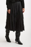 Gonna plissé con inserti in pizzo nero women Ermanno firenze - 5