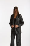 Giacca doppiopetto in ecopelle nero women Ermanno firenze - 1