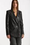 Giacca doppiopetto in ecopelle nero women Ermanno firenze - 6
