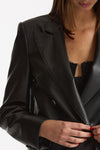 Giacca doppiopetto in ecopelle nero women Ermanno firenze - 2