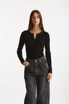 Maglia girocollo body nero women Ermanno firenze - 1