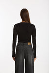 Maglia girocollo body nero women Ermanno firenze - 3