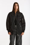 Bomber imbottito in raso con ricami gioiello nero women Ermanno firenze - 1
