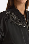 Bomber imbottito in raso con ricami gioiello nero women Ermanno firenze - 6