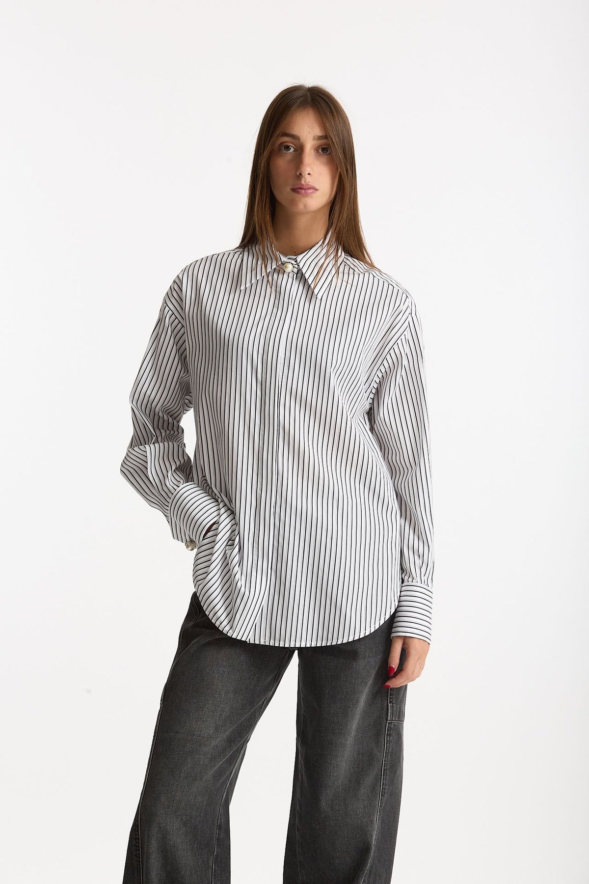 Camicia rigata bianca e nera women Ermanno firenze - 1