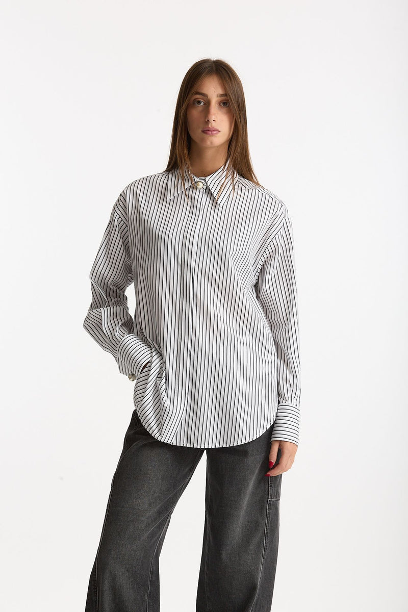 Camicia rigata bianca e nera women Ermanno firenze - 1