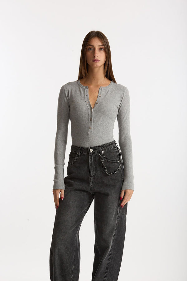Maglia body girocollo grigio women Ermanno firenze