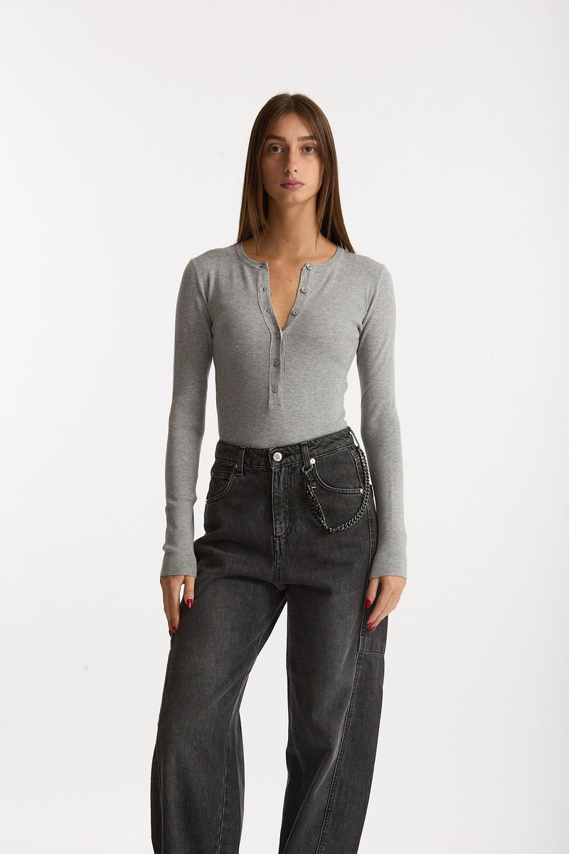 Maglia body girocollo grigio women Ermanno firenze - 1