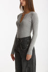 Maglia body girocollo grigio women Ermanno firenze - 2