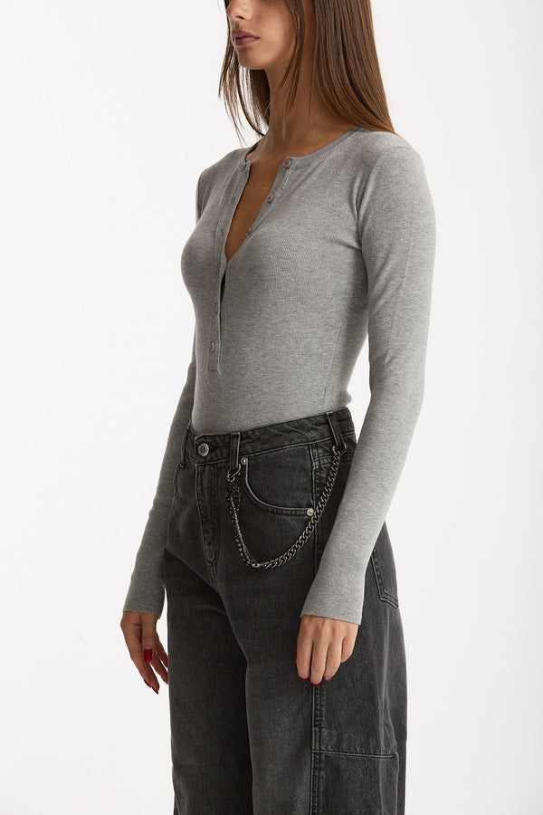 Maglia body girocollo grigio women Ermanno firenze