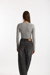 Maglia body girocollo grigio women Ermanno firenze - 4