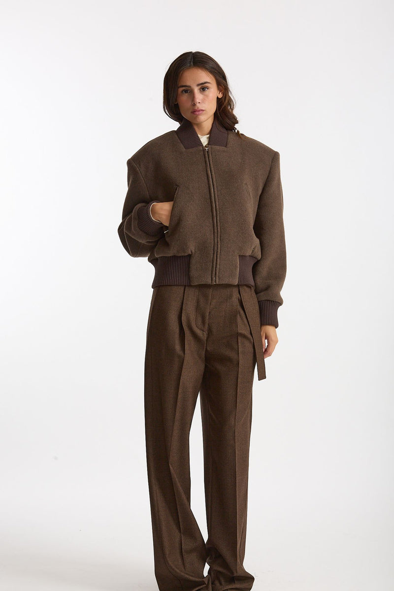 Bomber over crop marrone fango women Seafarer - 6