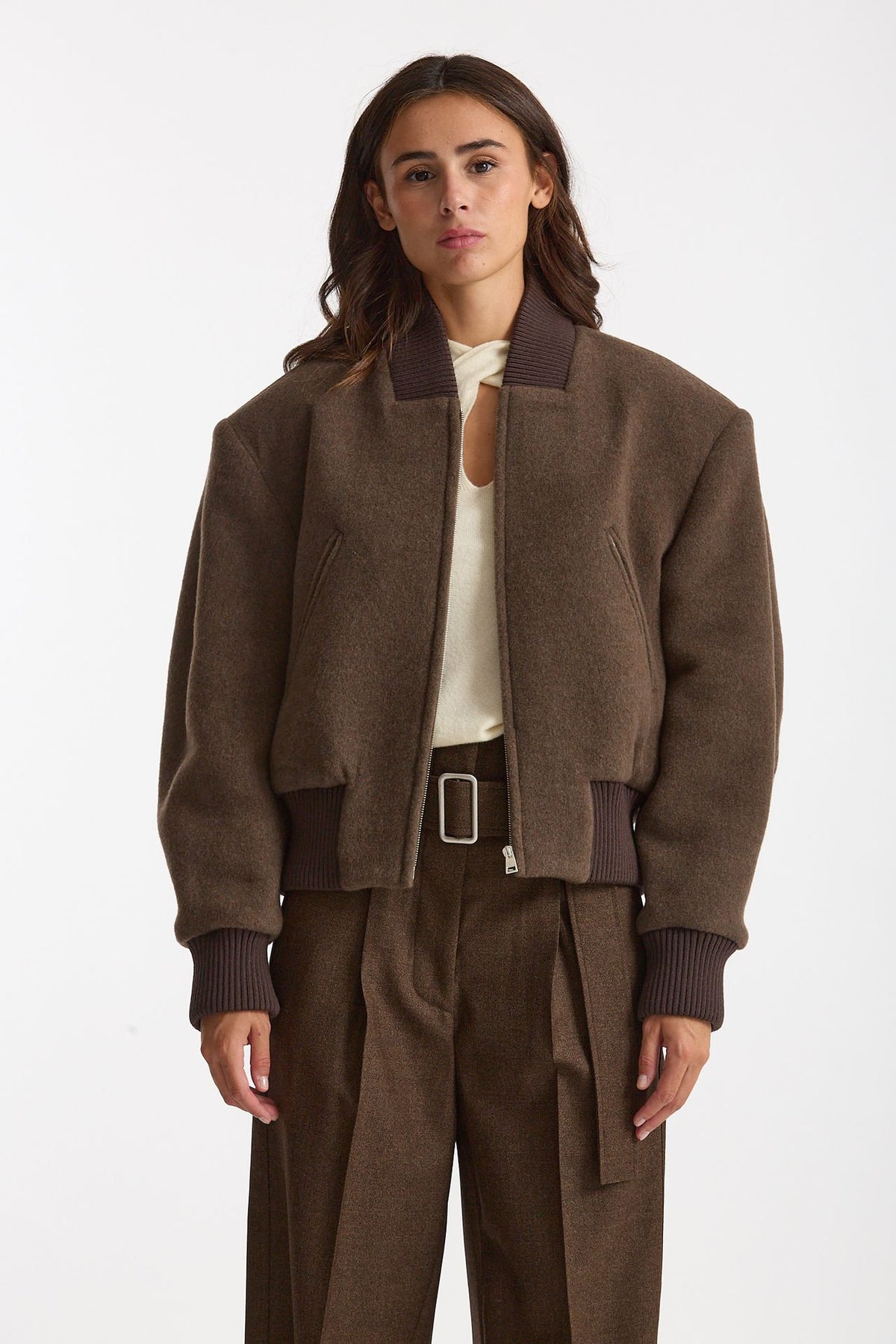 Bomber over crop marrone fango women Seafarer - 1