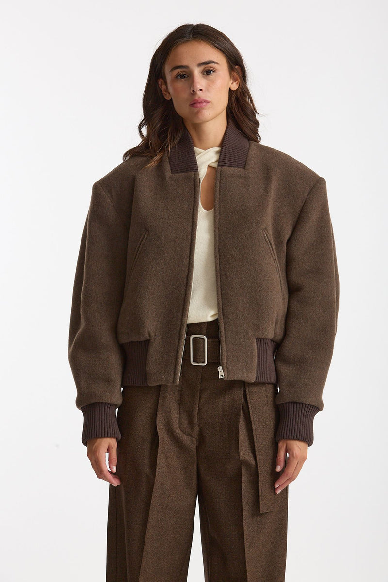 Bomber over crop marrone fango women Seafarer - 1