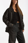 Giubbino over in pelle nero women Myskin - 5