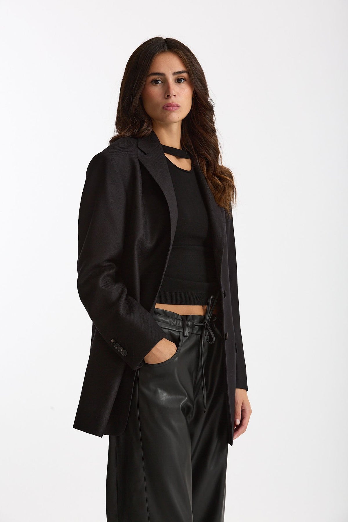 Blazer over in lana CEARA nero women Tagliatore - 1