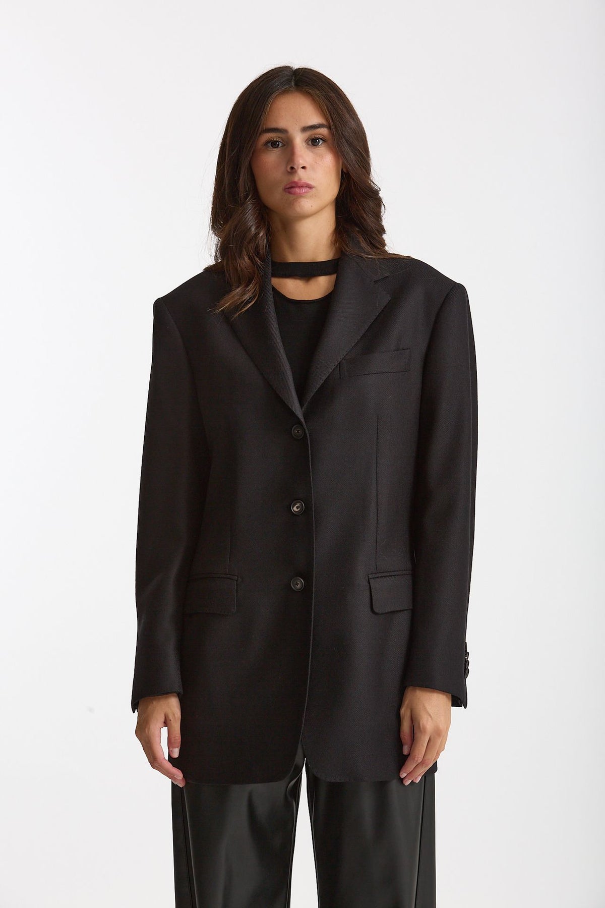 Blazer over in lana CEARA nero women Tagliatore - 6