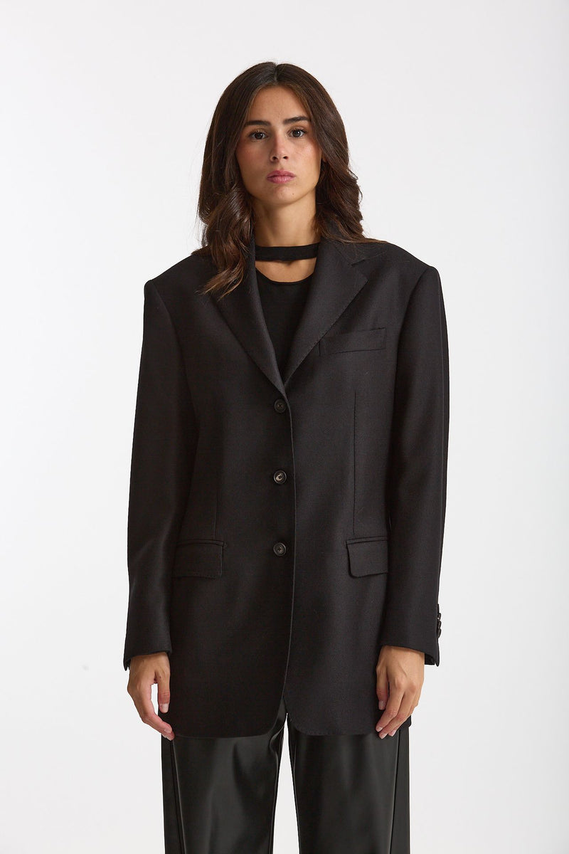 Blazer over in lana CEARA nero women Tagliatore - 6