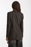 Blazer over JASMINE spigato nero e panna women Tagliatore - 7